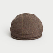 Brown & Coffee Square Check Wool Flat Cap