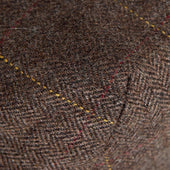 Coffee Square Check Wool Flat Cap