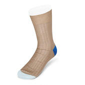 Short Light Brown Cotton Socks With Contrast Heel Toe