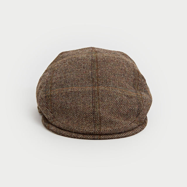 Brown Glencoe Wren Check Wool Flat Cap
