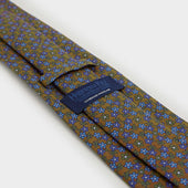Green Blue Floral Printed Silk Tie