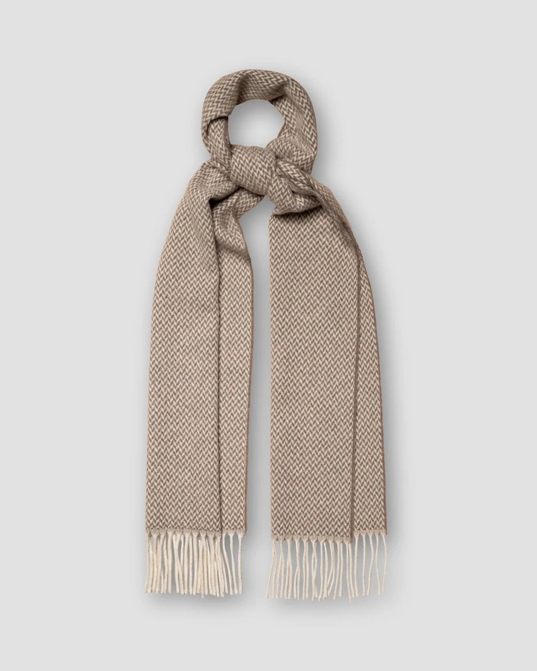 Light Herringbone Wool Scarf