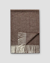 Brown Herringbone Wool Scarf