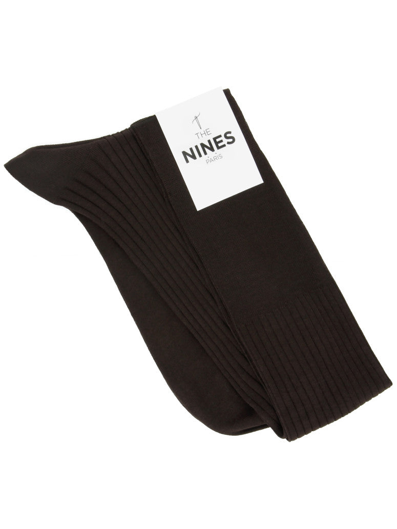 Cotton Lisle Knee Socks Fine Ribbed
