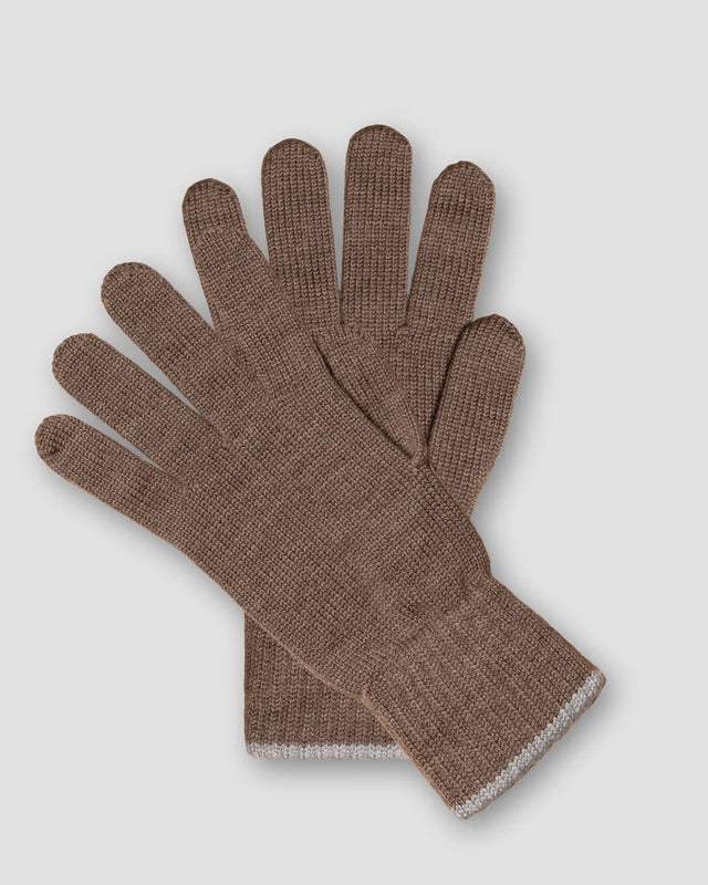 Brown Knitted Wool Gloves - Eton