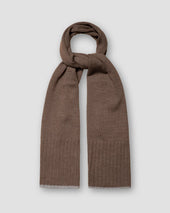 Brown Knitted Wool Scarf