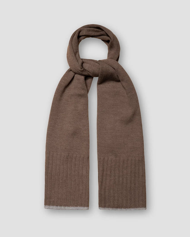 Brown Knitted Wool Scarf