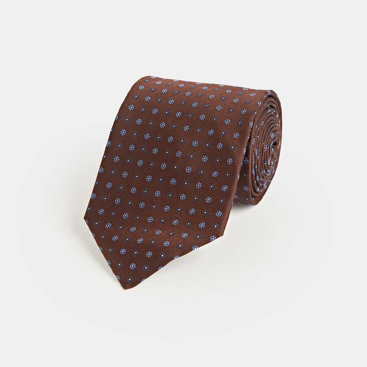Miniature Floral Motif Silk Tie