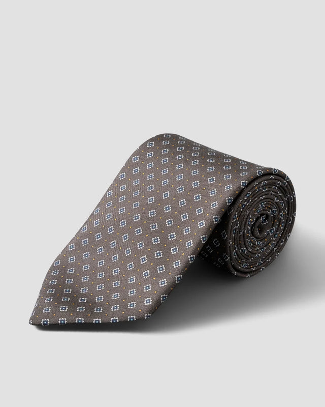 Seidenkrawatte mit floralem Muster Braun - Eton
