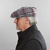 Multicolour Check Silk Linen Wool Gatsby Cap