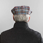 Multicolour Check Silk Linen Wool Gatsby Cap