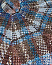 Multicolour Check Silk Linen Wool Gatsby Cap