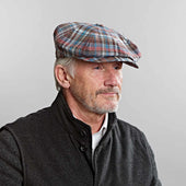 Multicolour Check Silk Linen Wool Gatsby Cap