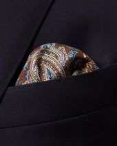 Paisley Print Silk Pocket Square