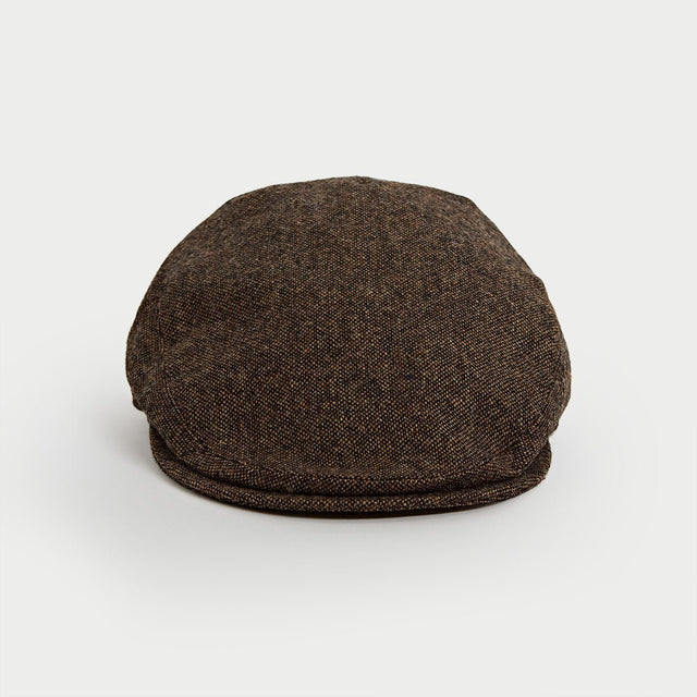 Brown Plain Weave Wool Flat Cap