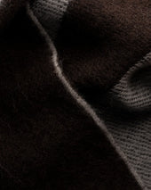 Brown Double Sided Wool Scarf with E-print