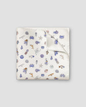 Brown Ocean Print Silk Pocket Square