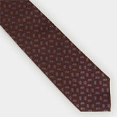 Silk Tie With Micro Paisley Motif