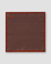 Red Geometric Silk Pocket Square