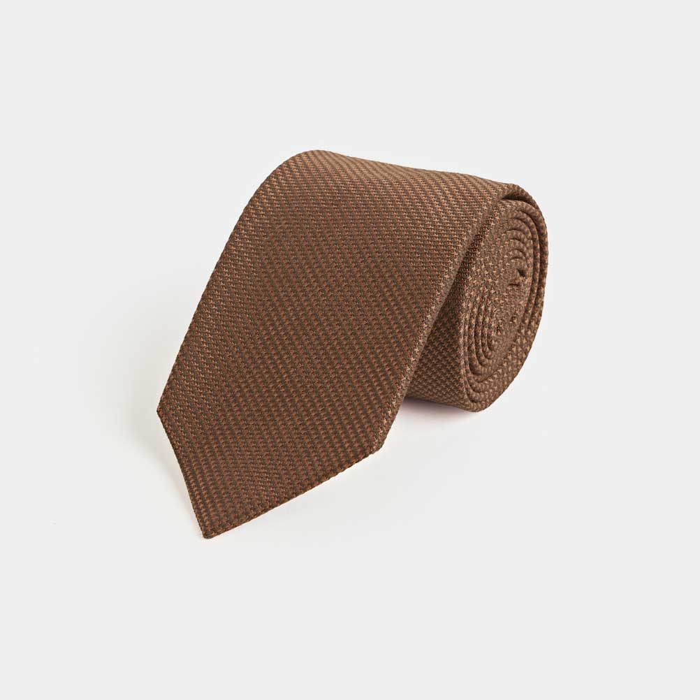Small Houndstooth Wool Silk Blend Tie