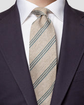 Striped Wool Blend Tie