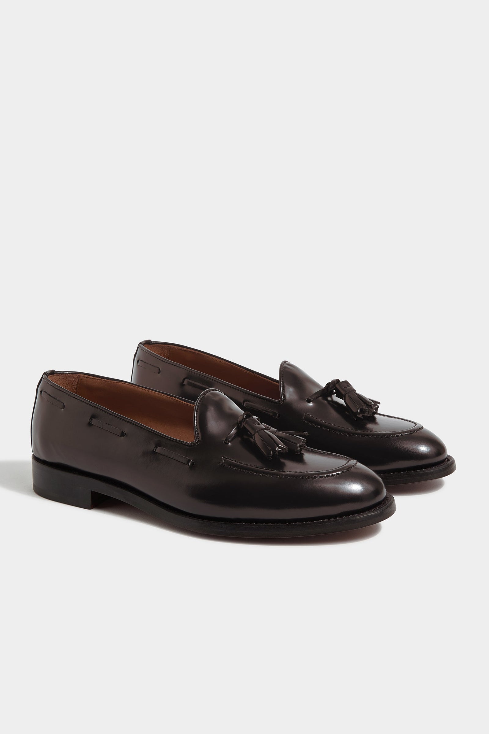 Dark Brown Tassel Loafers Made In Italy