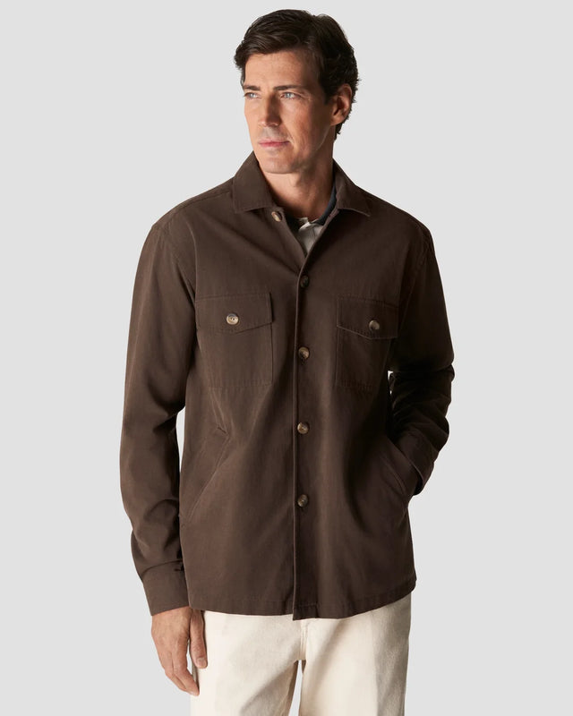 Dark Brown Moleskin Overshirt - Eton