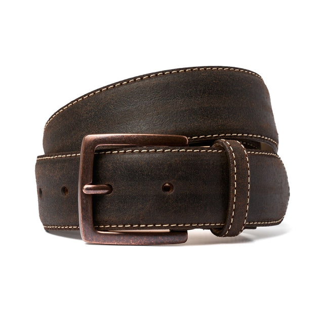 Brown Waxy Commander Belt with Antique Copper Buckle