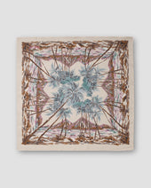Light Brown Palm Print Cotton-Silk Banadana
