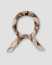 Light Brown Palm Print Cotton-Silk Banadana