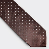 White Spot Herringbone Silk Tie
