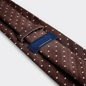 White Spot Herringbone Silk Tie