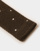 White Spot Knitted Cashmere Tie