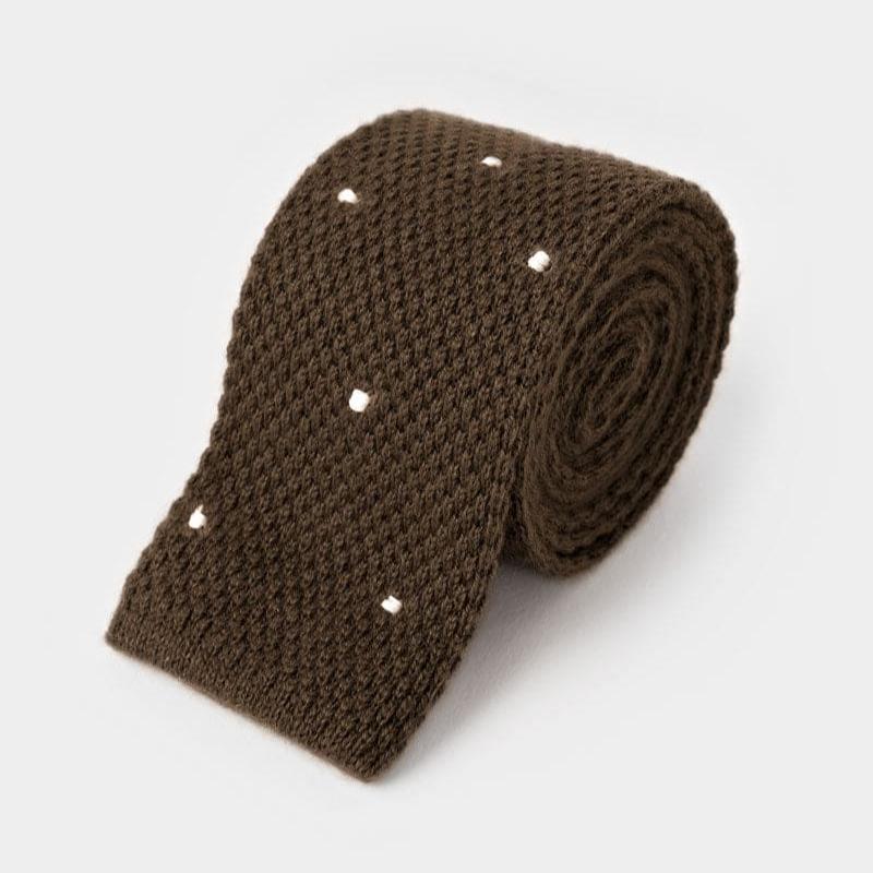 White Spot Knitted Cashmere Tie