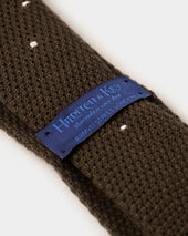 White Spot Knitted Cashmere Tie