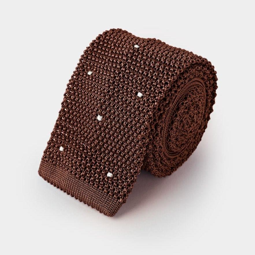 White Spot Knitted Silk Tie