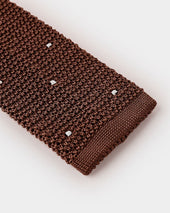 White Spot Knitted Silk Tie