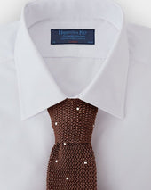 White Spot Knitted Silk Tie