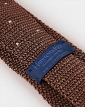 White Spot Knitted Silk Tie