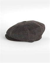 Blue Prince Of Wales Check Wool Cashmere Gatsby Cap