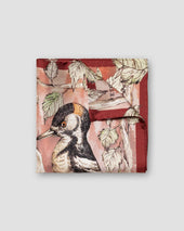 Brown Woodpecker Print Silk Pocket Square