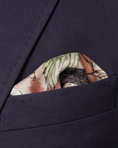 Brown Woodpecker Print Silk Pocket Square