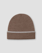 Braune gestrickte Woll-Beanie