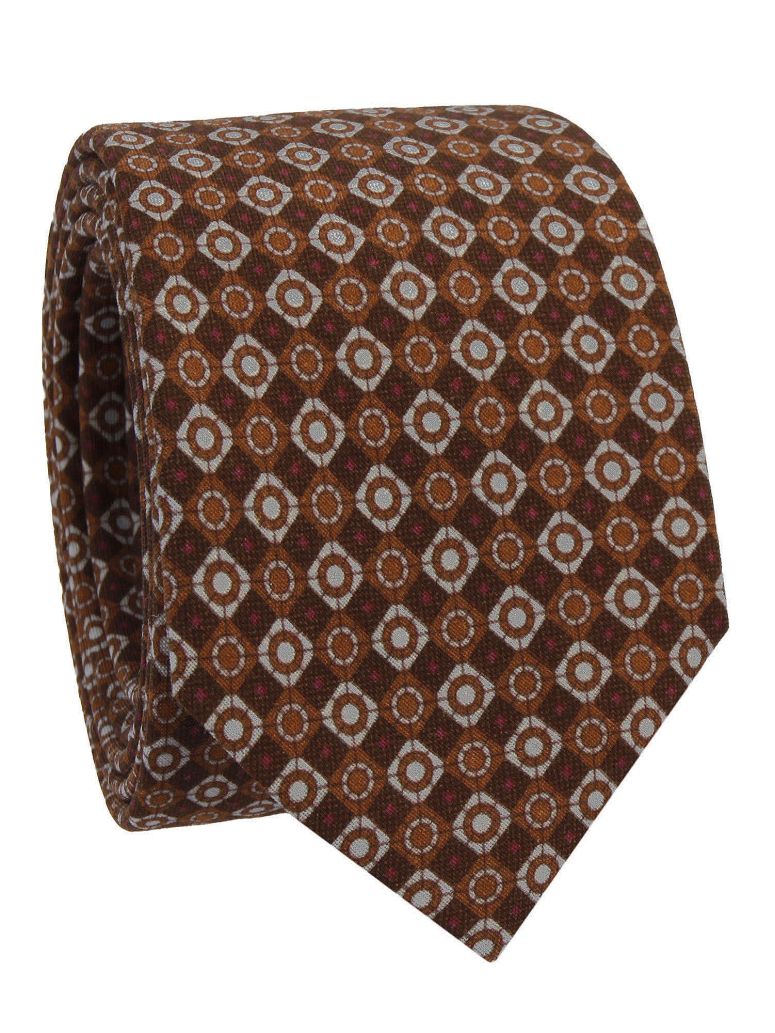Wool Tie With Retro Patterns