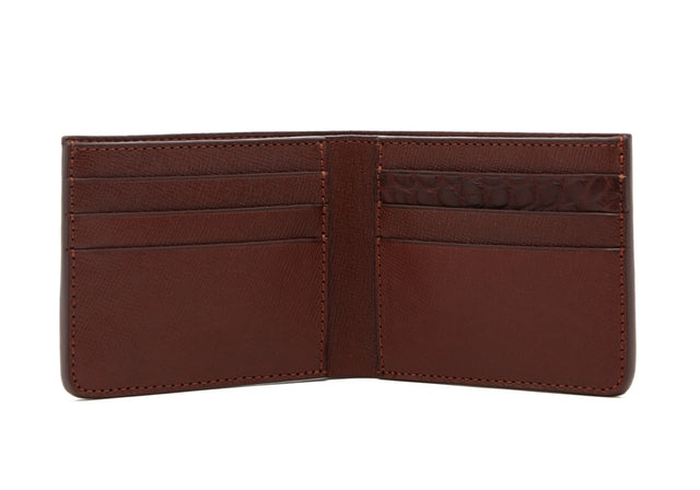 Bifold Wallet - Brown / Brown Gator - Hatch Grain Leather
