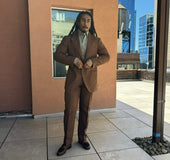 X Sartoria Carrara Ultra Light Unlined Jacket In Drapers Brown Linen