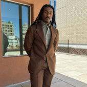X Sartoria Carrara Ultra Light Unlined Jacket In Drapers Brown Linen