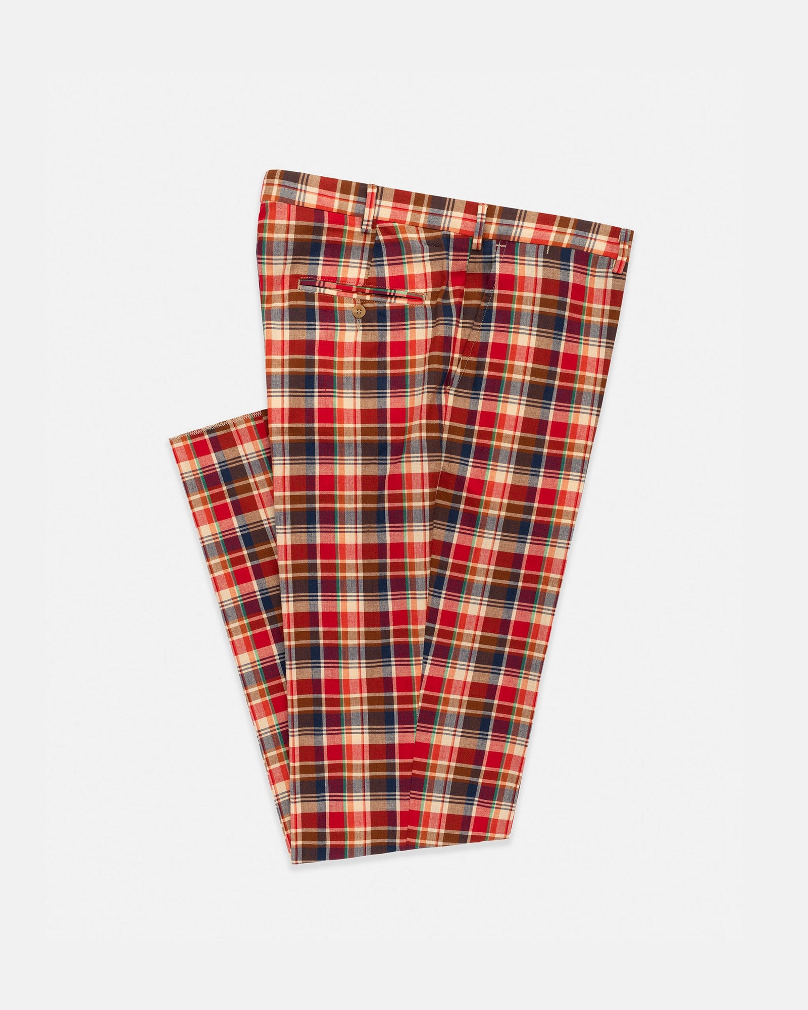 Made In Usa Red Authentic Madras Trouser