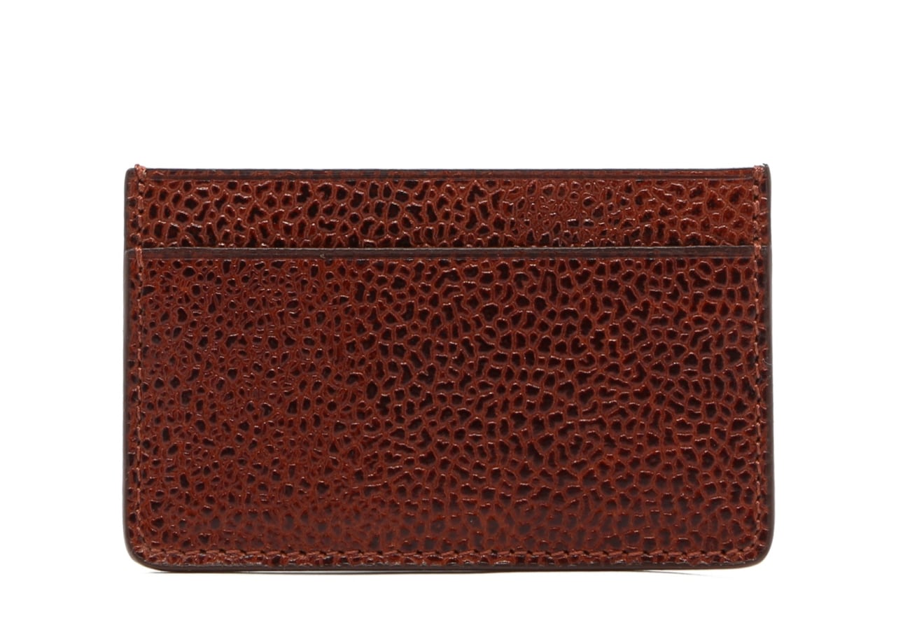 Mini Card Wallet Dark Chestnut Scotch Grain Leather