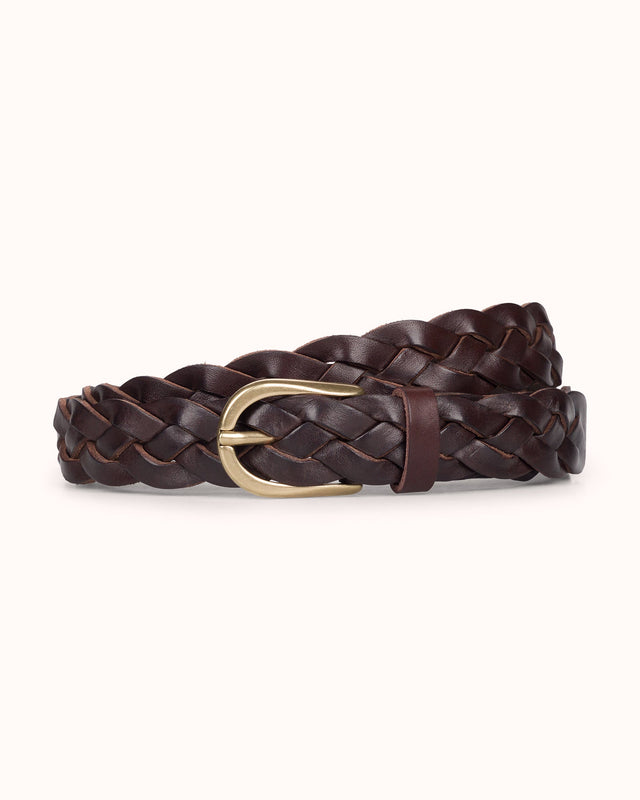 Woven Belt - Brown Leather
